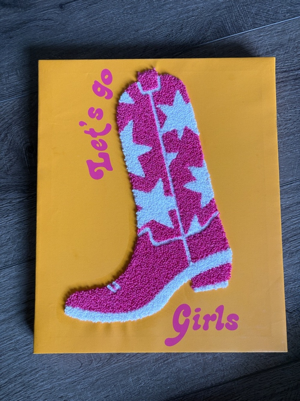 Pink Star Cowboy Boot Wall Art